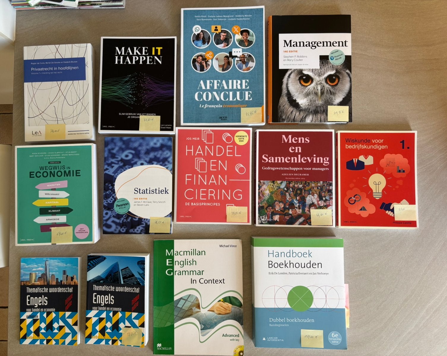 Pakket boeken 1ste jaar Handelswetenschappen UNIEF, Ophalen, Nieuw