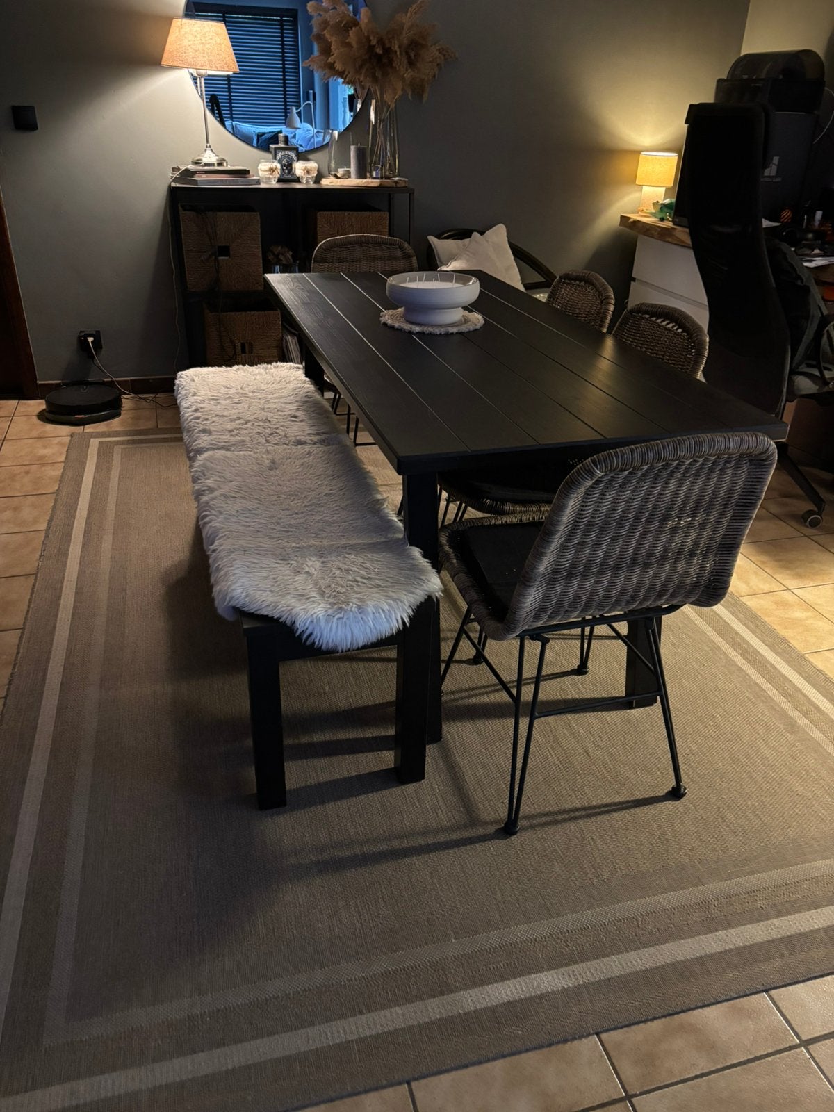 Compacte Eettafel met bank en 4 stoelen, Huis en Inrichting, Complete eetkamers, Gebruikt, Ophalen