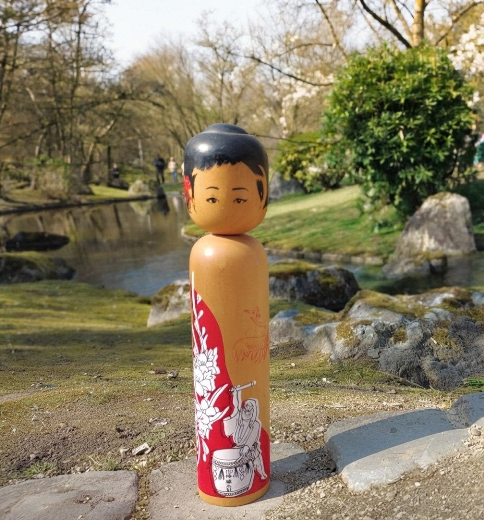 Magnifique grand Tsugaru Kokeshi 36 cm, Enlèvement ou Envoi, Japon, Bois, 36 cm