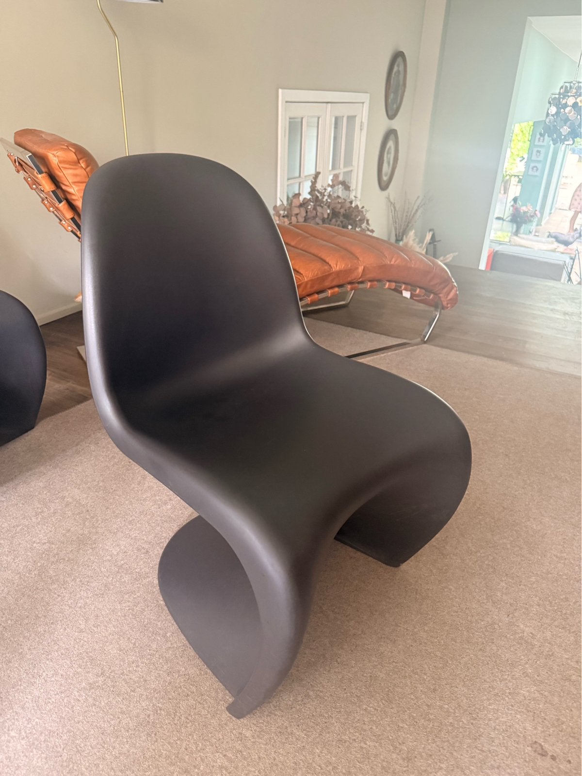 Verner panton chairs by Vitra zwart (4x), Ophalen, Zo goed als nieuw, Zwart