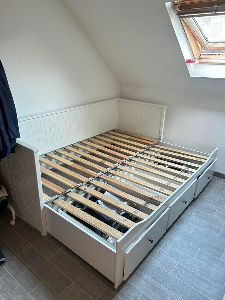 Uitschuifbaar IKEA bed met opberglades, Enlèvement, Comme neuf