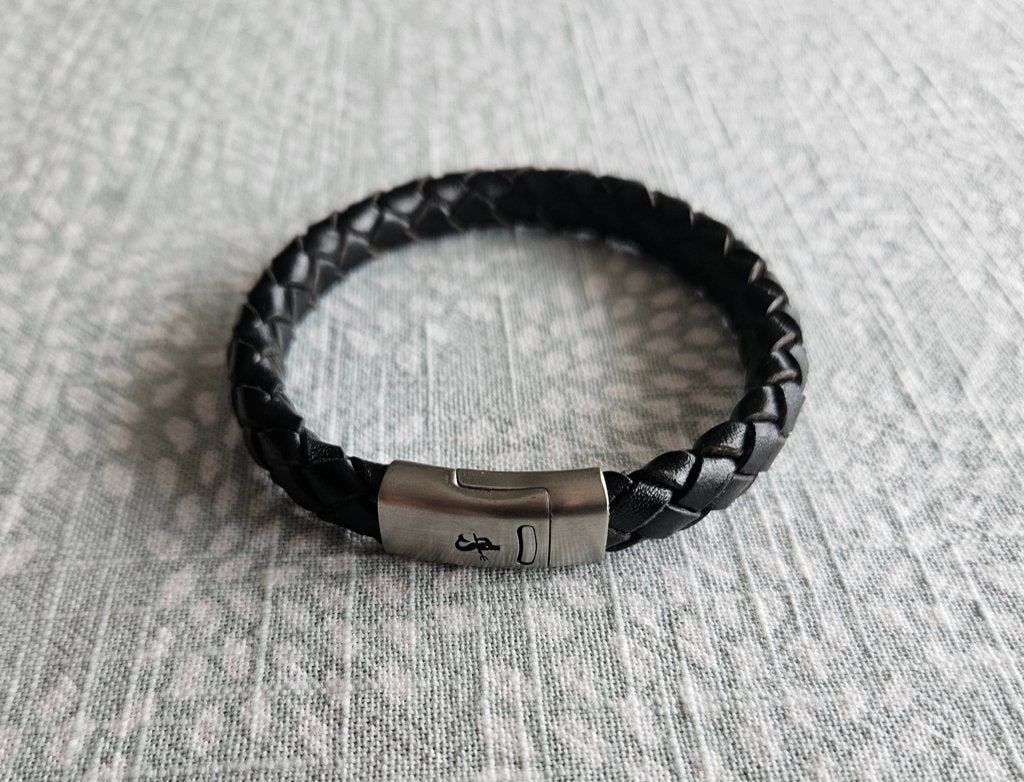 Nieuwe armband heren, Bijoux, Sacs & Beauté, Bracelets, Enlèvement, Neuf, Noir, Cuir