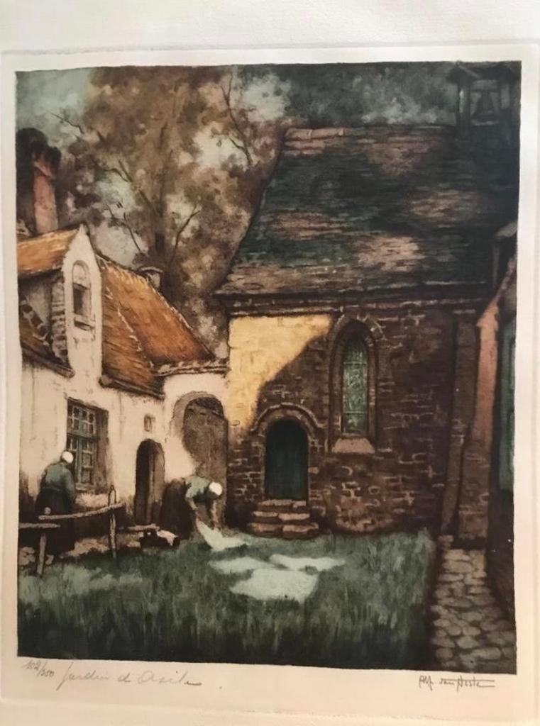 Gravure couleur Alfred Van Neste, Enlèvement, Gravure, Numéroté