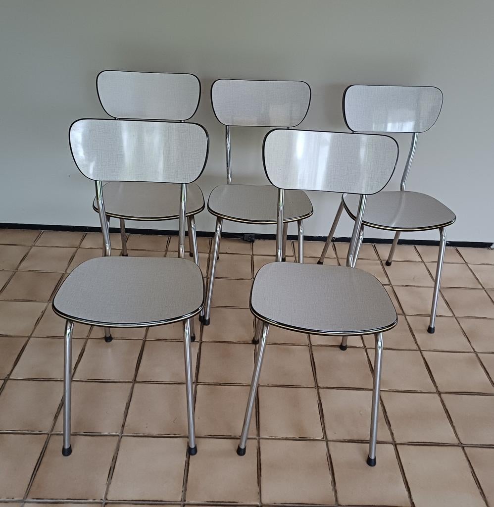 5 keukenstoelen retro vintage, Huis en Inrichting, Stoelen, Ophalen