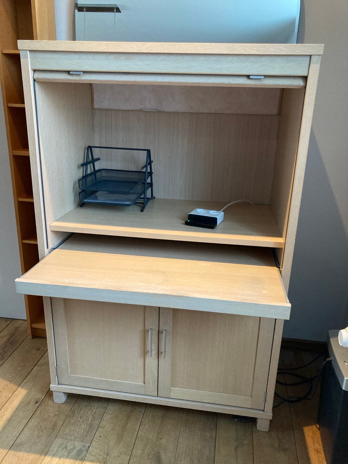 Massief houten computer/bureau-kast, Ophalen, 70 tot 120 cm, 120 tot 170 cm, Mooi