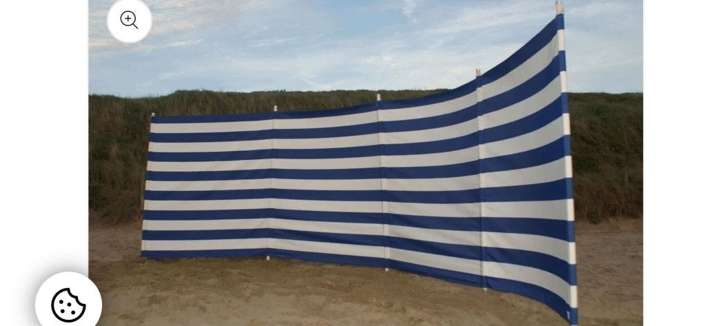Strandscherm blauw/wit, Enlèvement, Neuf