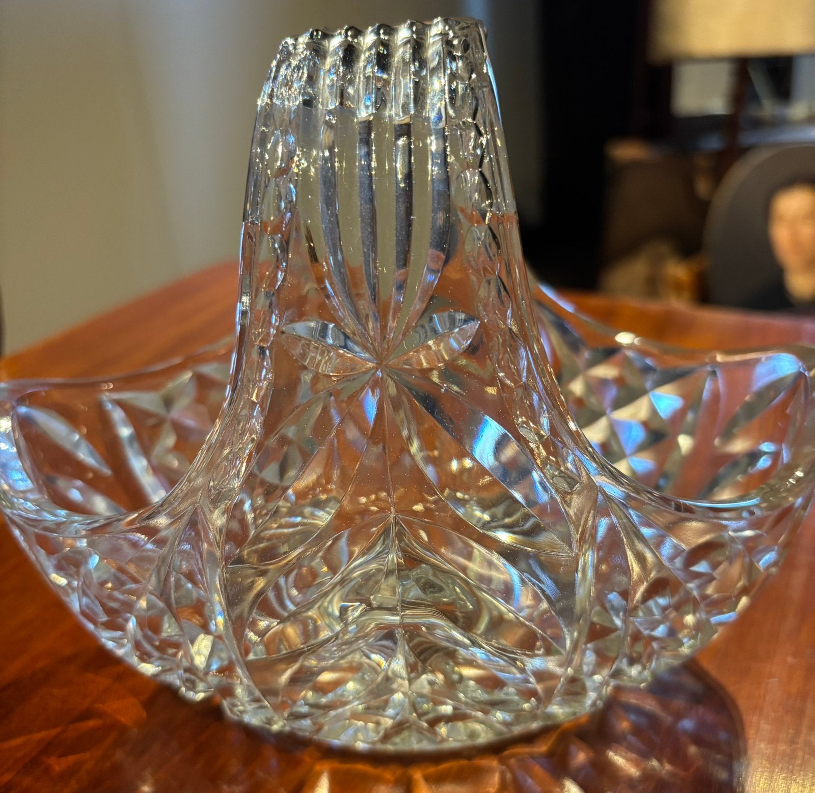 Vintage mandje in glas, Ophalen of Verzenden