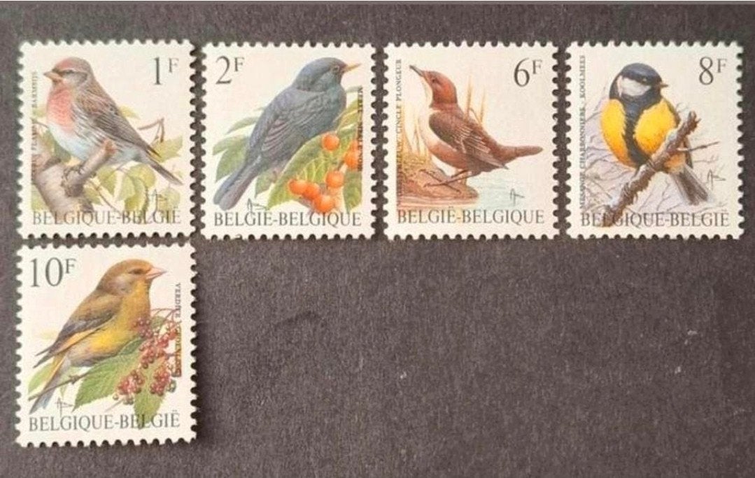 België: OBP 2457/61 ** Vogels 1992., Frankeerzegel, Ophalen of Verzenden, Zonder stempel, Postfris