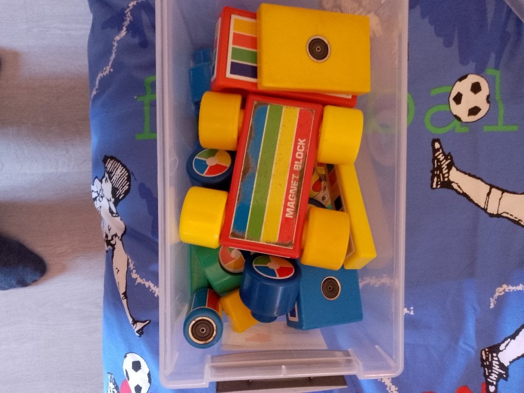 magneet blokken, Ophalen, Gebruikt