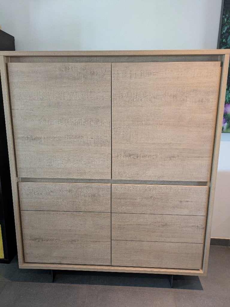 buffet/meuble de bar en chêne clair, Maison & Meubles, Armoires | Buffets, Comme neuf, 150 à 200 cm, 100 à 150 cm, 50 à 75 cm