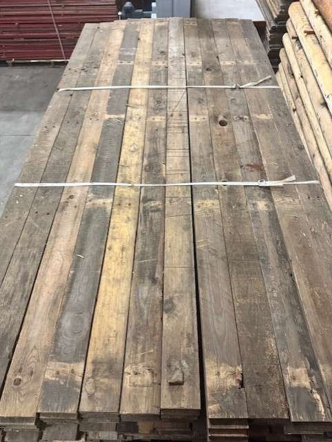 Sloophout 9,5 x 2 cm – Oude Houten Planken 250 cm, Ophalen of Verzenden, Gebruikt, 250 cm of meer, Planken
