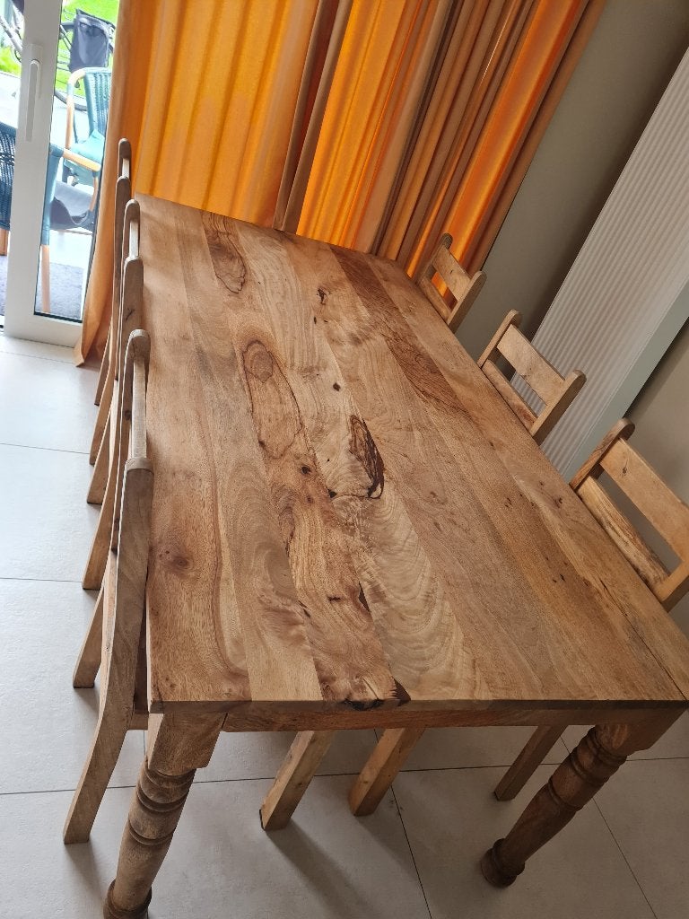Houten tafel met 6 stoelen, Maison & Meubles, Enlèvement, Utilisé