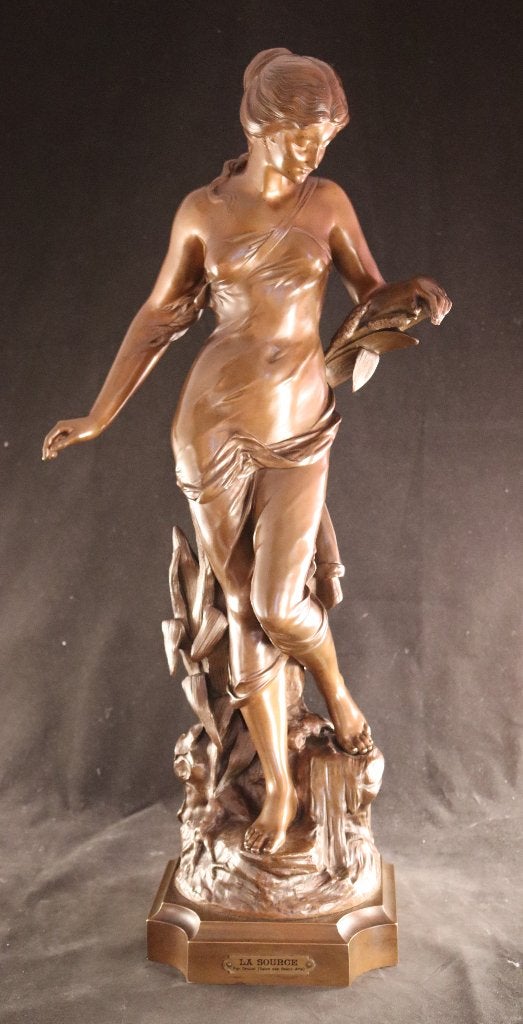 Très grande statue Art Nouveau en bronze, Antiquités & Art, Statue, Enlèvement ou Envoi, Art nouveau, Brons