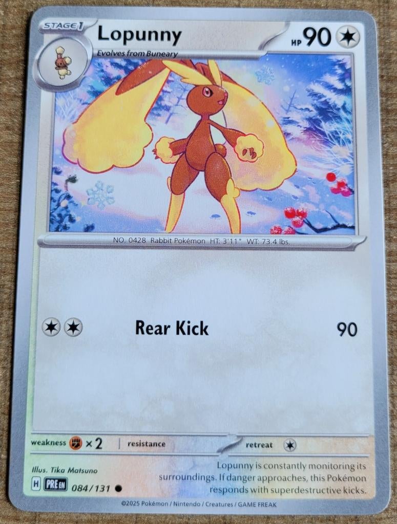 Lopunny (084/131), Ophalen of Verzenden, Zo goed als nieuw, Losse kaart