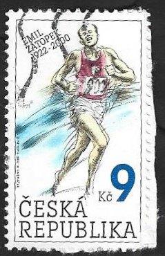 1 Postzegel Tsjechië 2002 Emil Zátopek, Postzegels en Munten, Postzegels | Thematische zegels, Ophalen of Verzenden, Gestempeld