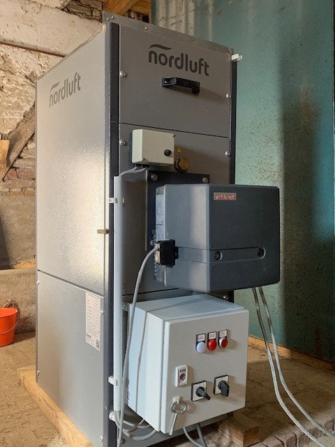 Générateur d’air chaud Nordluft 20-35 kW + brûleur Weishaupt, Bricolage & Construction, Enlèvement, Comme neuf, Autres types