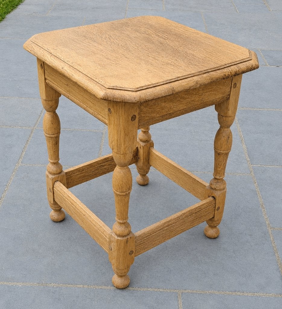 Lot 2 petits tabourets anciens  bois massif ~ 33x33x H 43 cm, Enlèvement, Utilisé, Bois