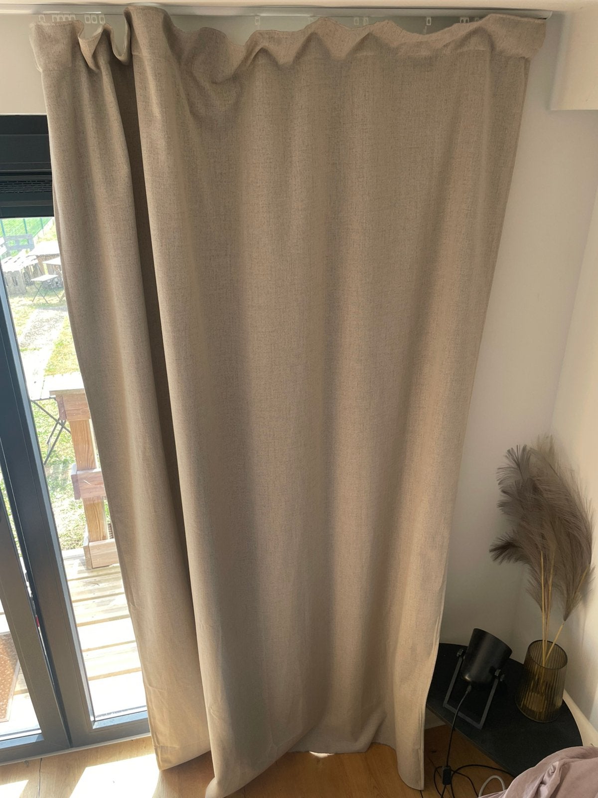 Rideau (2 parties), Crème, 210 cm, Comme neuf, 50 cm