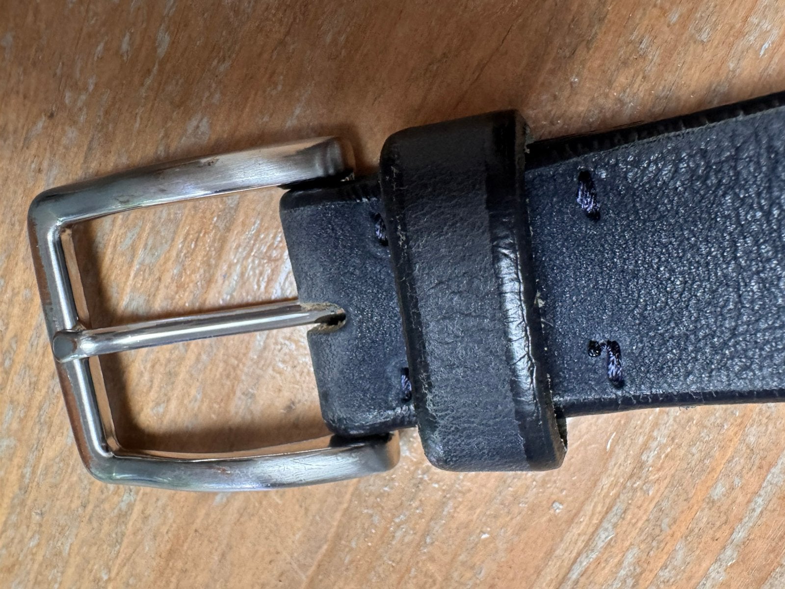 Lederen riem blauw maat 85, Ophalen, Zo goed als nieuw