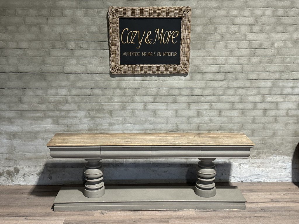 Sidetable met 2 lades - 240 x 45 cm + 87 cm hoog, 200 cm of meer, Ophalen of Verzenden, Landelijk, Gebruikt
