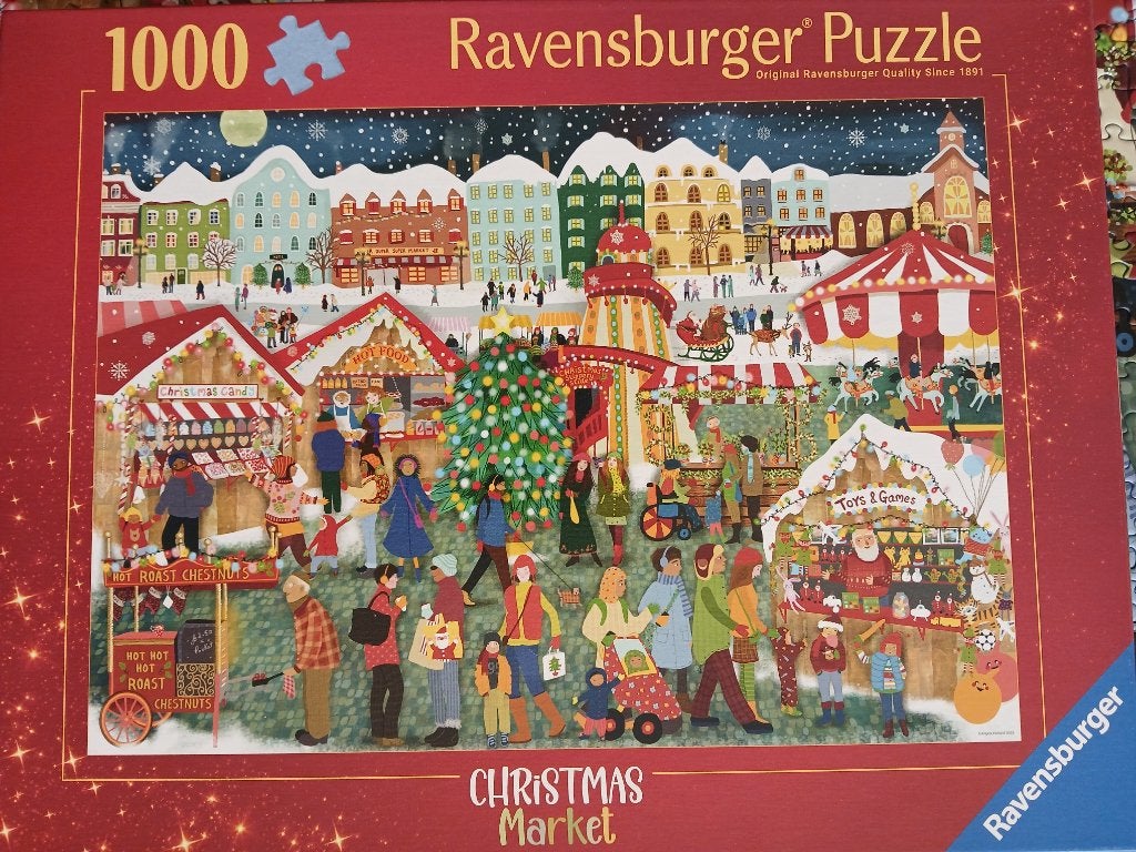 2 puzzels Kerst Ravensburger 1000 stukjes, Hobby en Vrije tijd, Ophalen, 500 t/m 1500 stukjes, Zo goed als nieuw, Legpuzzel