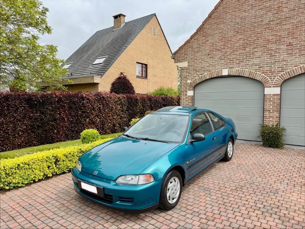 Honda Civic Coupé EJ2 Pro-Tec Airco 105.281km!!, Auto's, Honda, Zwart, 4 cilinders, Blauw, 5 zetels