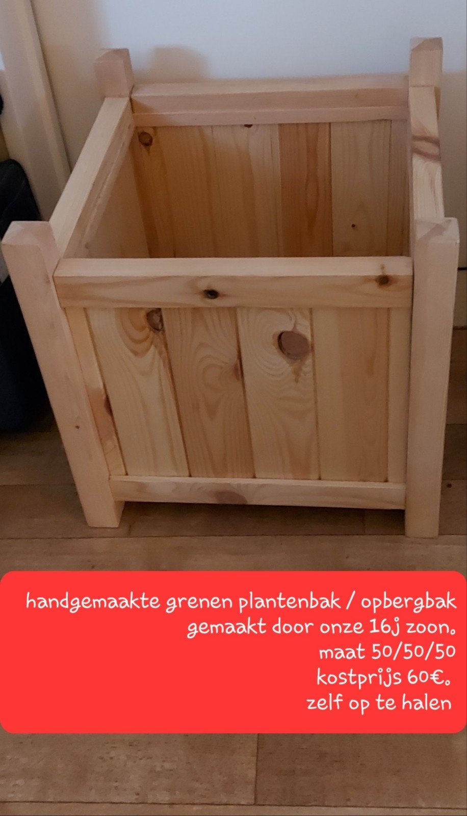 Handgemaakte plantenbak, Ophalen
