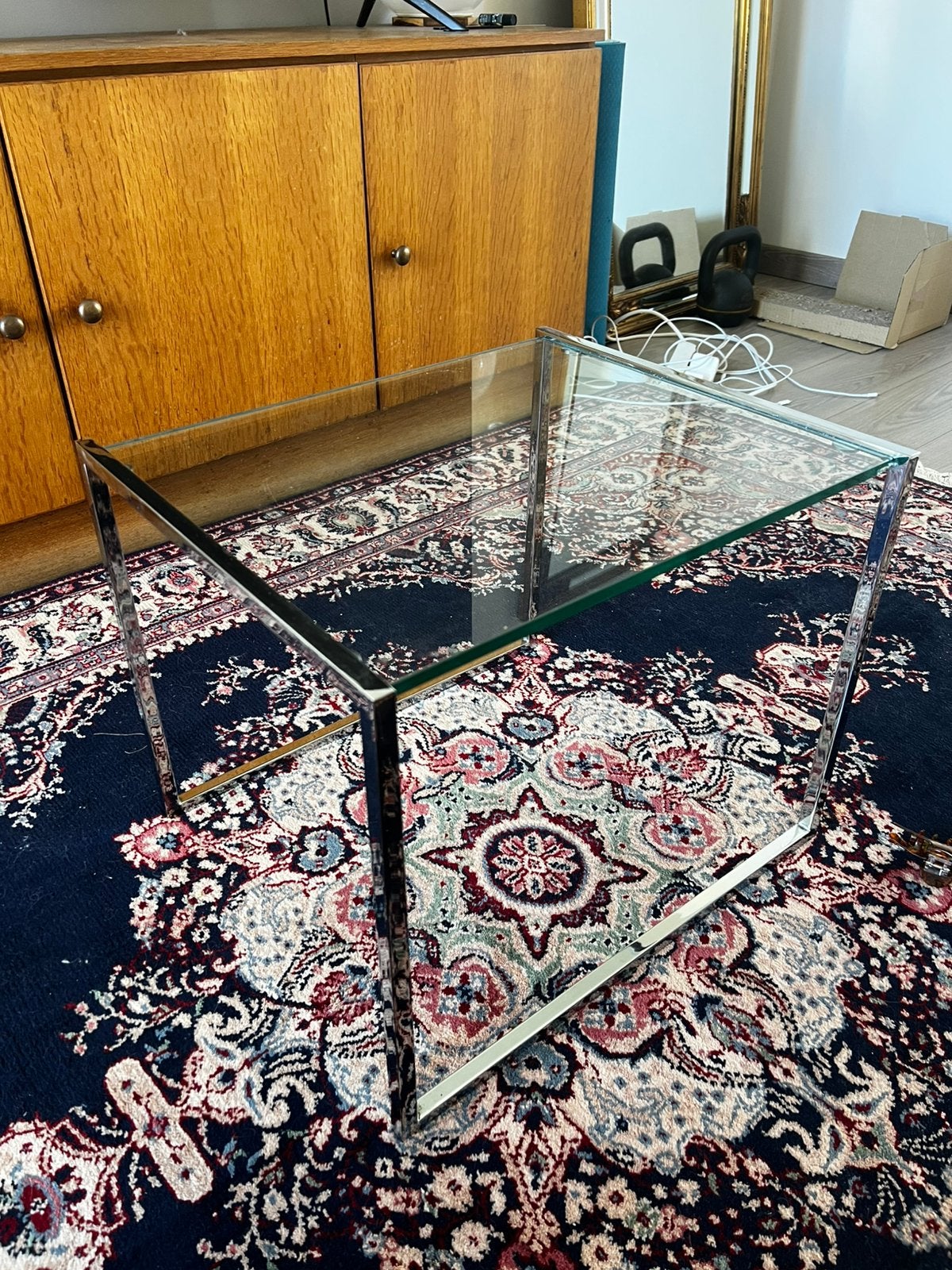 Table basse vintage, Maison & Meubles, Enlèvement, Comme neuf, Verre