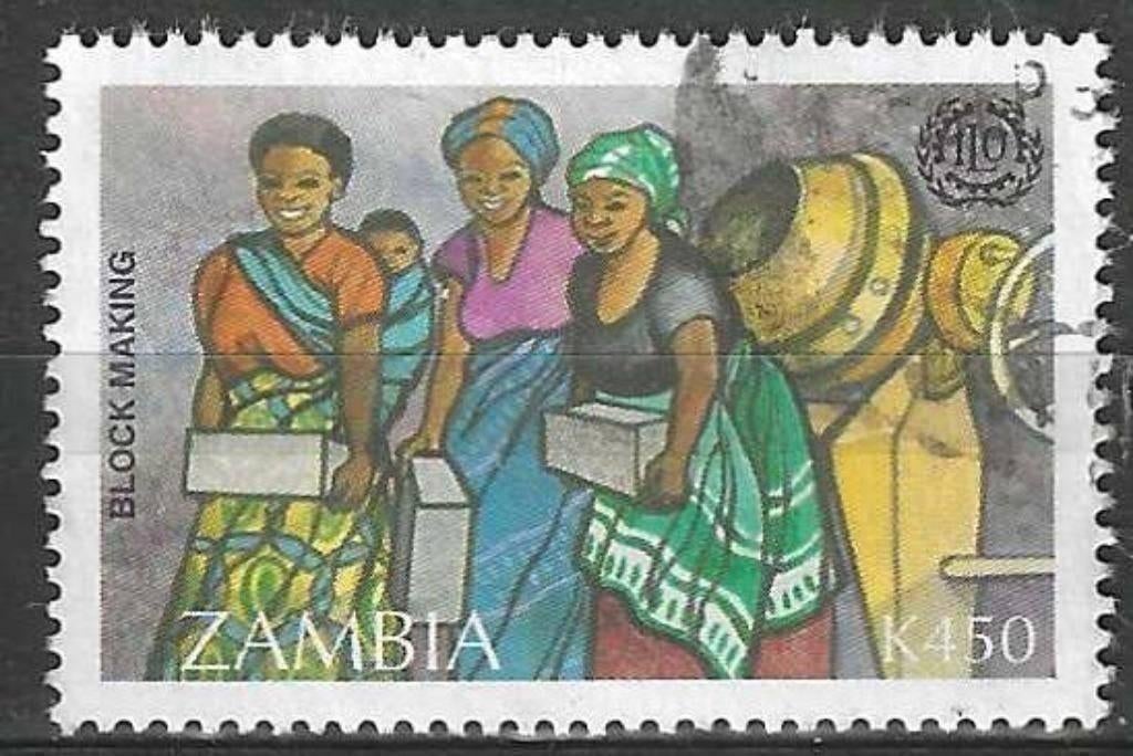 Zambie 1994 - Yvert 602 - Femmes qui travaillent (ST), Envoi, Zambie, Affranchi