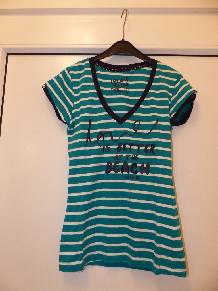 Groen t-shirt korte mouwen Lola & Liza - maat small, Kleding | Dames, T-shirts, Lola & Liza, Ophalen of Verzenden, Zo goed als nieuw