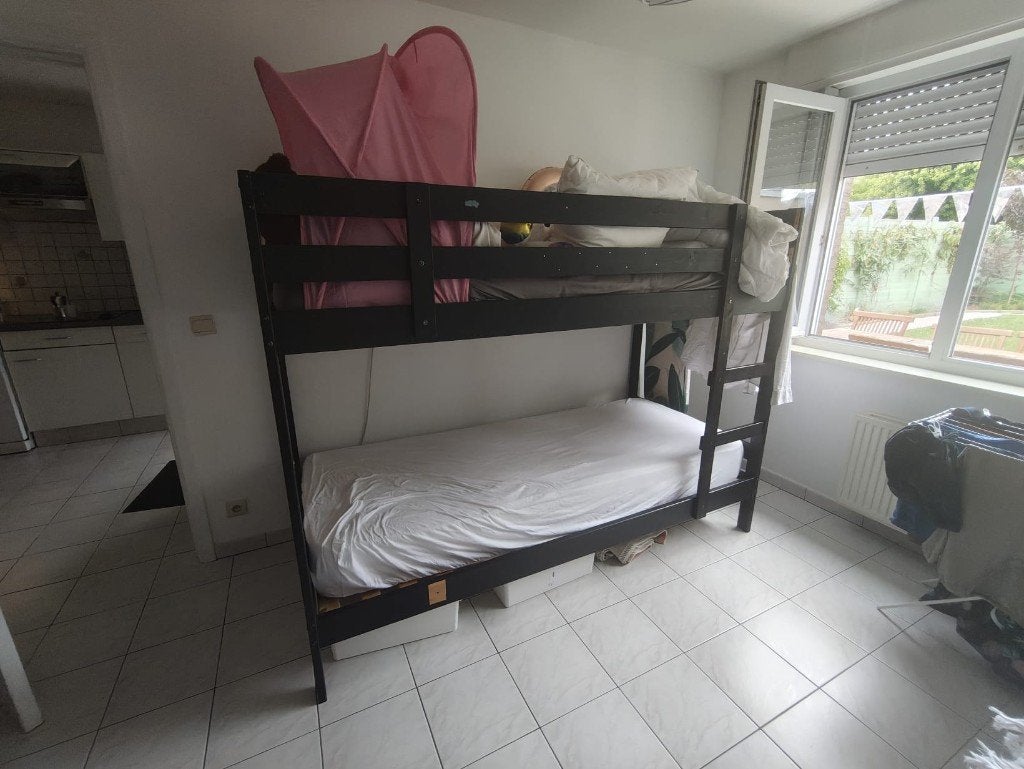 stapelbed, Ophalen, Gebruikt, 90 cm, Zwart