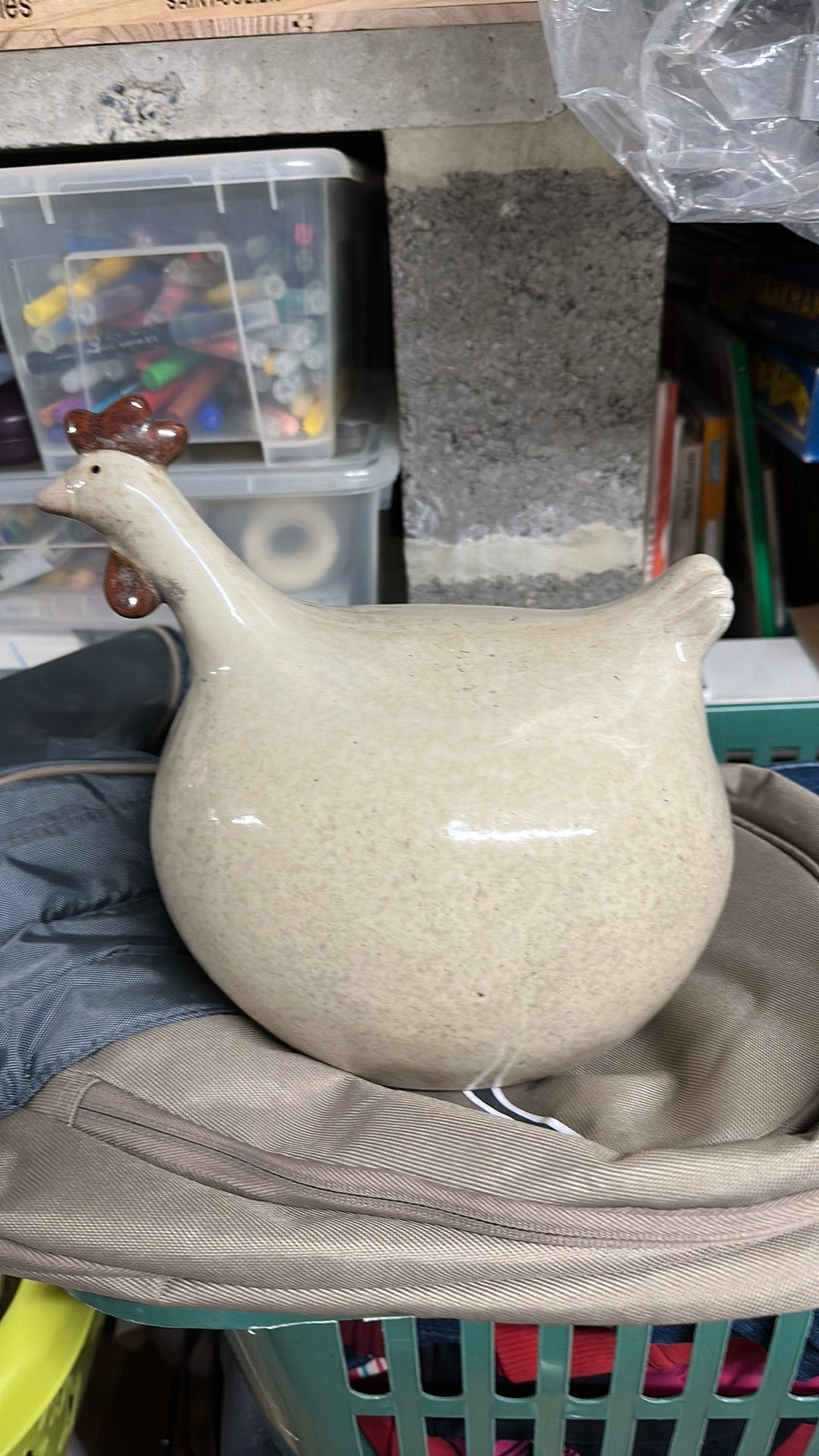 Decoration poule beige en bon etat, Enlèvement, Utilisé