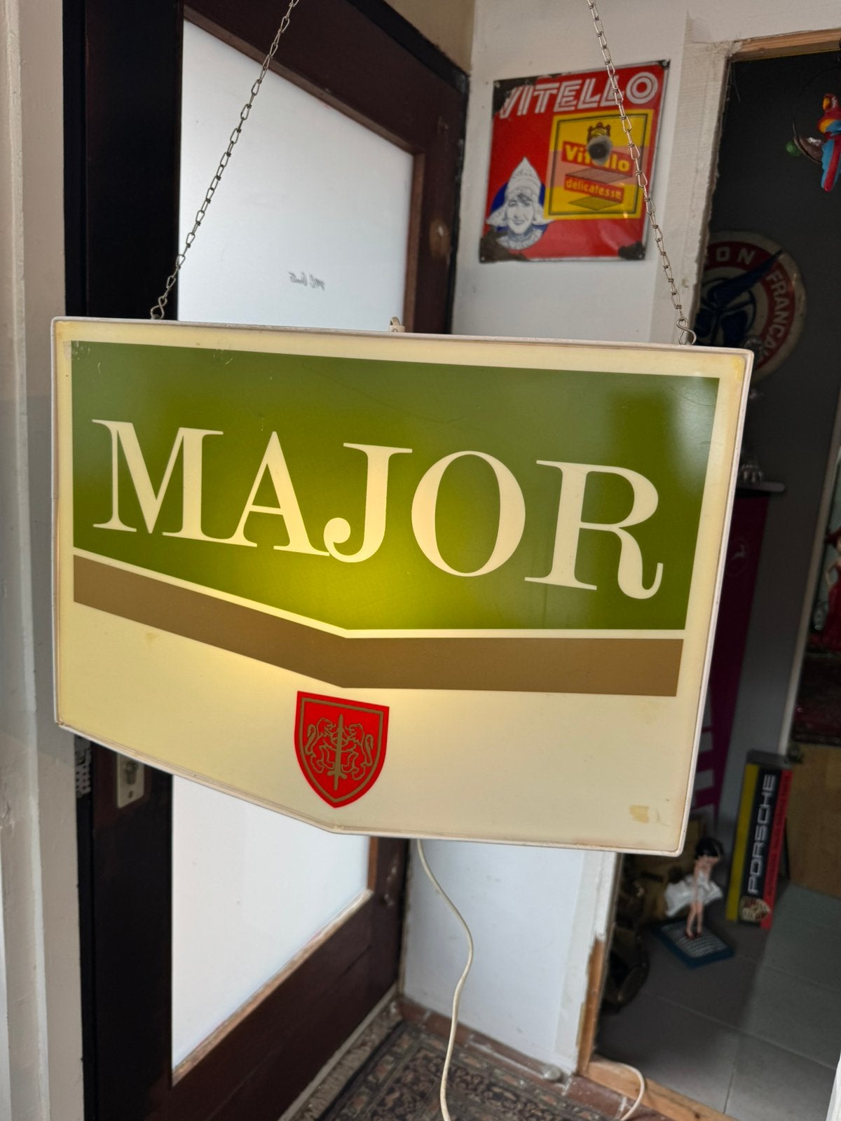 MAJOR oude reclame lichtbak, Verzamelen, Ophalen, Gebruikt, ., Lichtbak of (neon) lamp