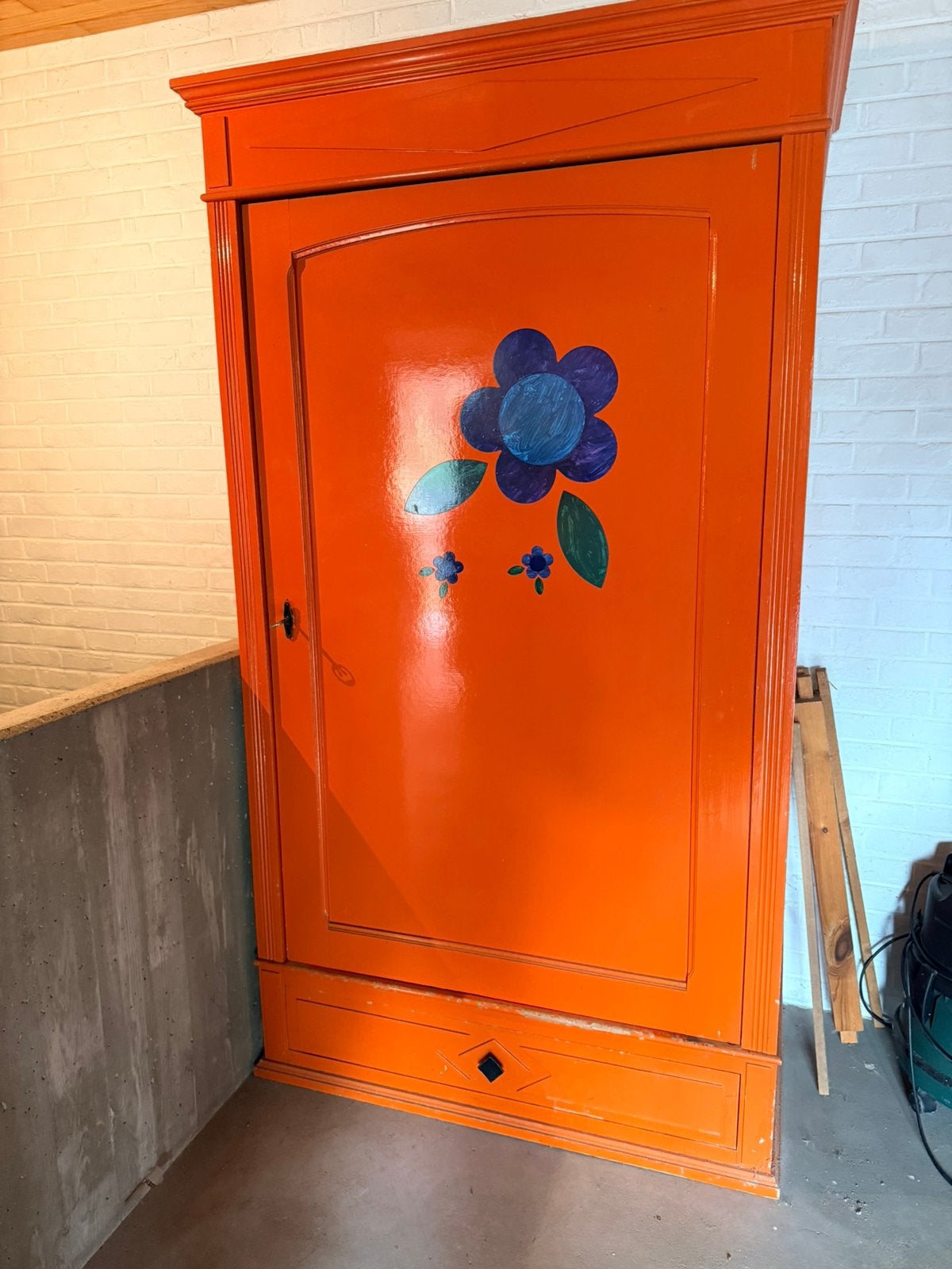 Vintage kast met lade voor hall 100cm x 200cm, Huis en Inrichting, Ophalen, Gebruikt, Met lade(s), 50 tot 100 cm
