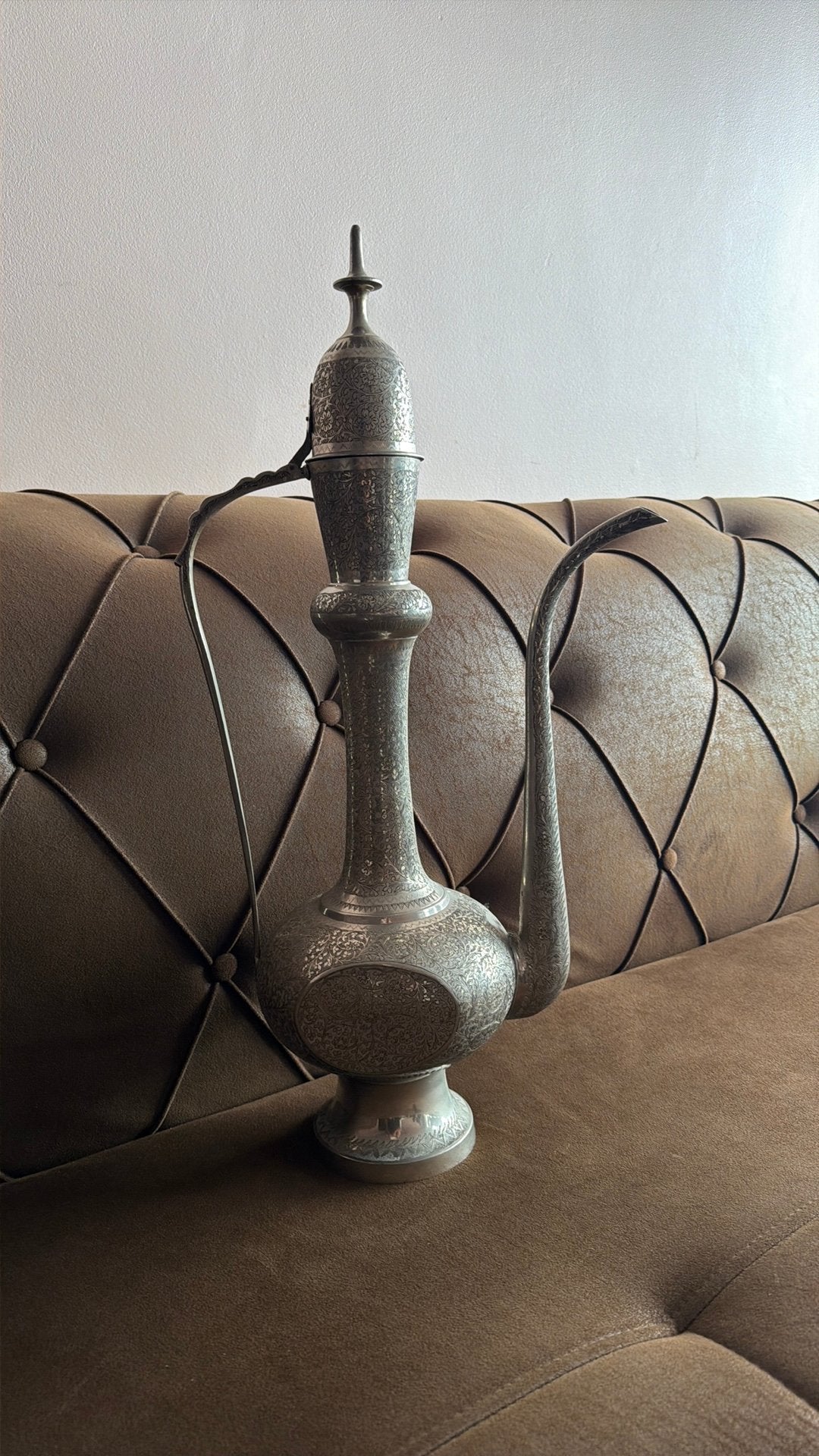 Prachtige koperen decoratieve kan – glanzend, Antiek en Kunst, Ophalen, Koper