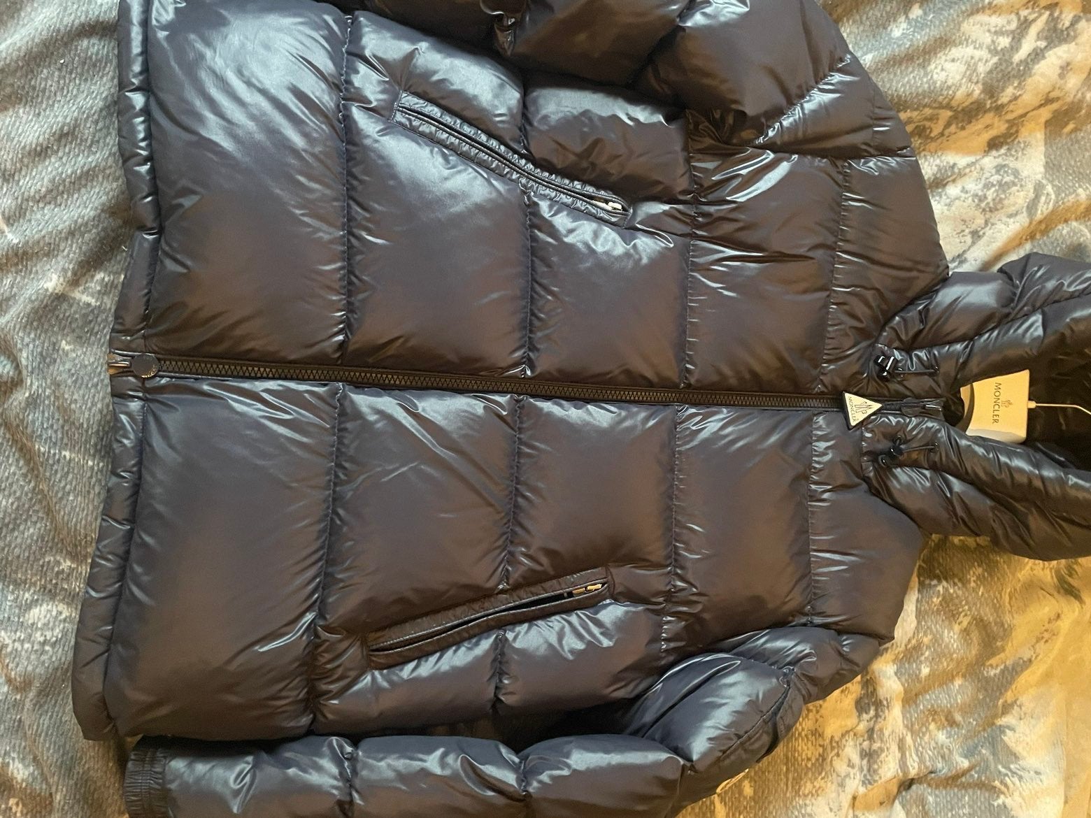 Moncler winterjas, Enlèvement ou Envoi, Comme neuf, Taille 52/54 (L), Bleu