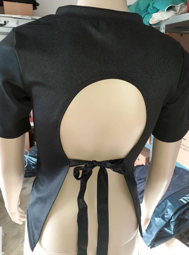 Zwart topje met open rug 34 of XS Glamorous Petite, Zwart, Nieuw, Ophalen of Verzenden, Korte mouw