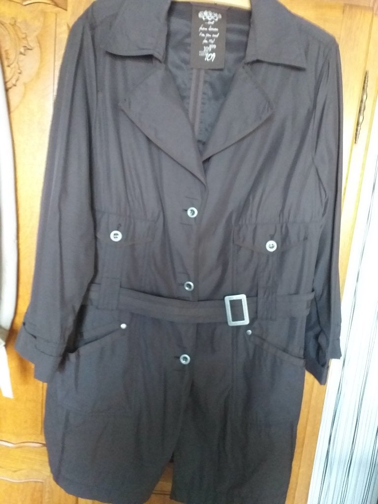 1 imper femme brun foncé, T.48/50, Enlèvement, Comme neuf, Taille 46/48 (XL) ou plus grande, Brun