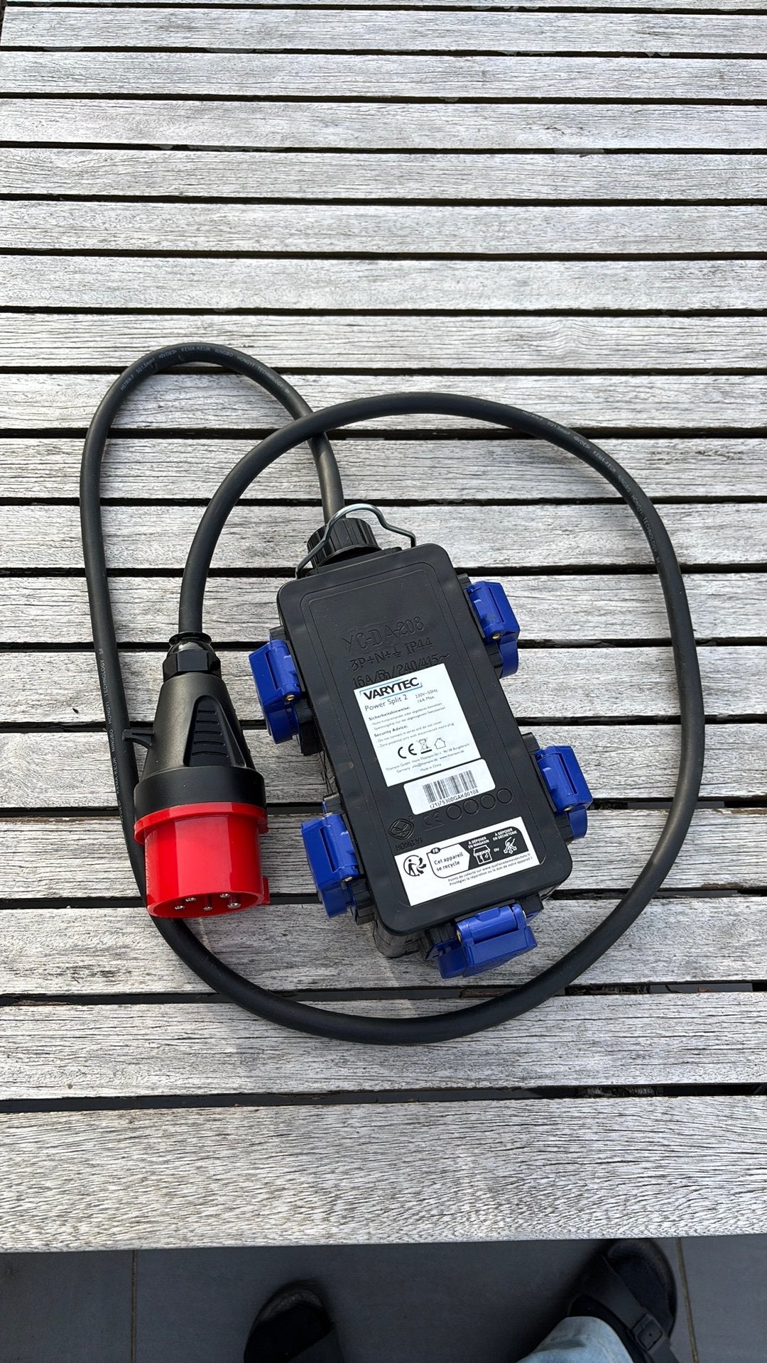 Varytec Power Split Krachtstroomverdeler 16A CEE - 5x Schuko, Ophalen, Nieuw