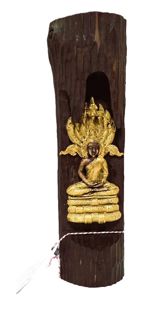 Bouddha Naga en lambre/coffre en bois., Antiquités & Art, Enlèvement ou Envoi