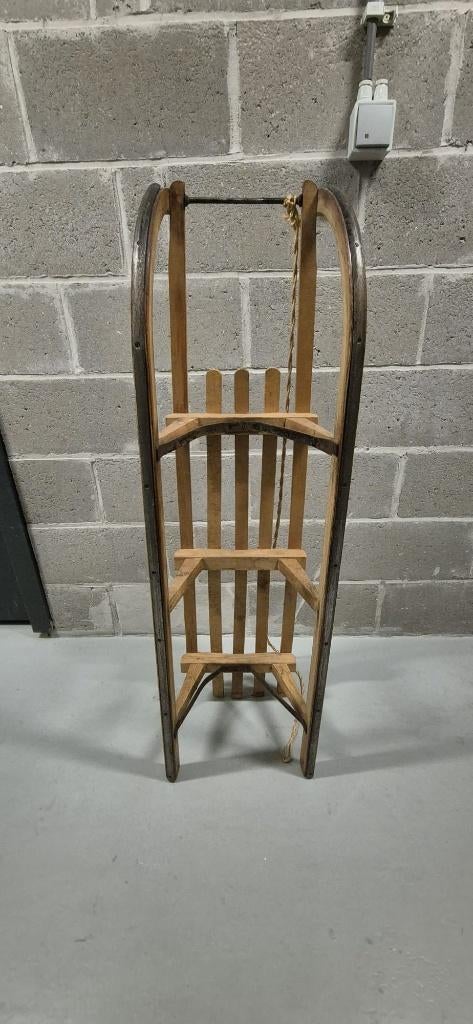 Ancien traîneau en bois vintage – déco montagne / hiver, Enlèvement, Utilisé, Bois