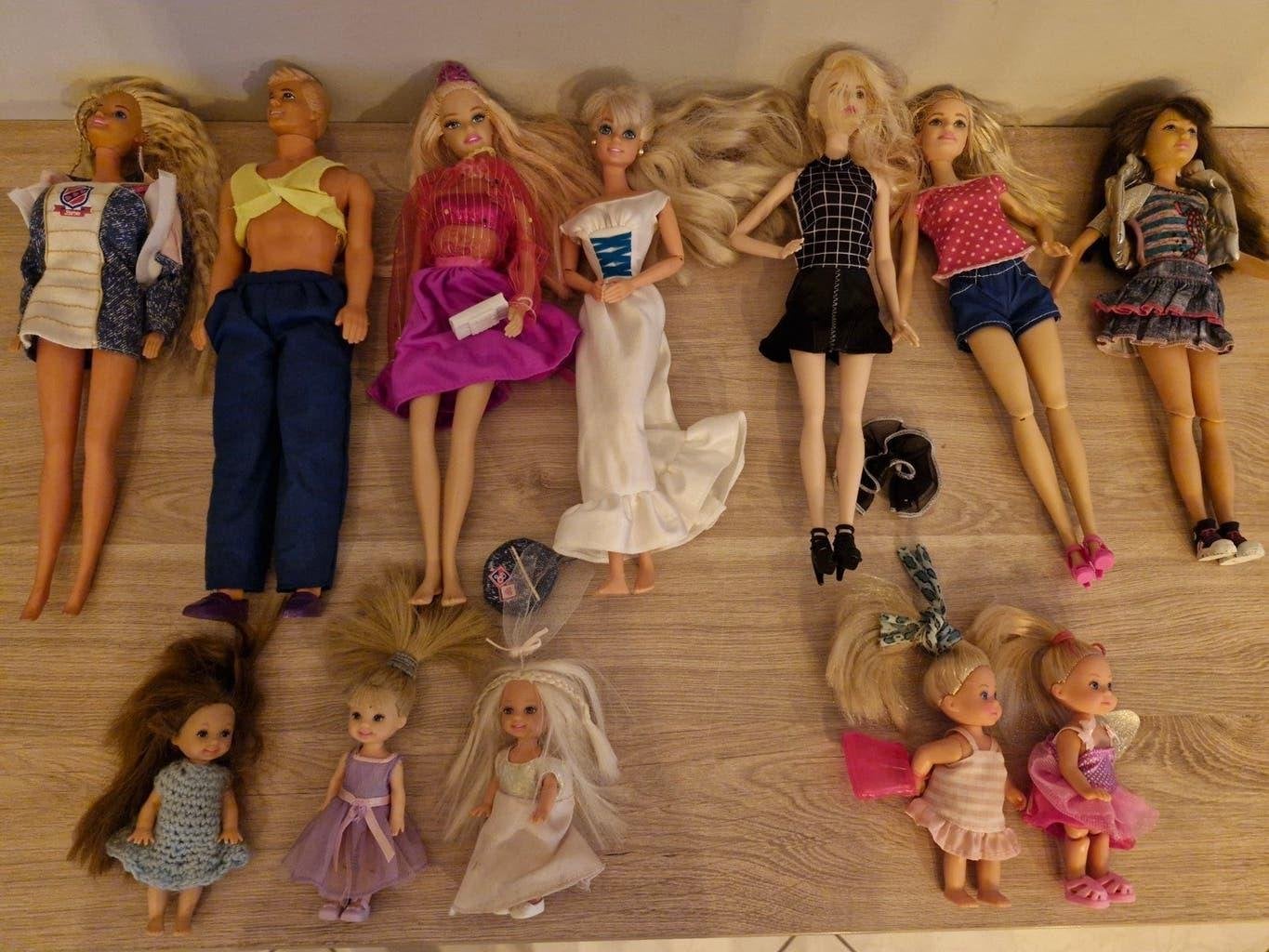 13 poppen , Barbie, Mattel, Simba, skipper 1966 tot modern, Enlèvement ou Envoi, Utilisé, Autres types