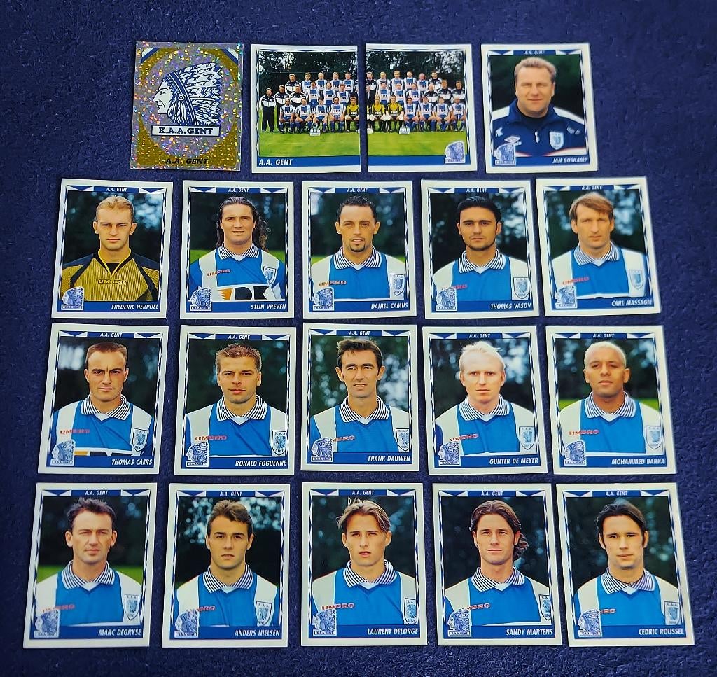 19 versch. Panini stickers voetbal ' FB 1999 - RC Genk ', Hobby en Vrije tijd, Stickers en Plaatjes, Nieuw, Meerdere stickers