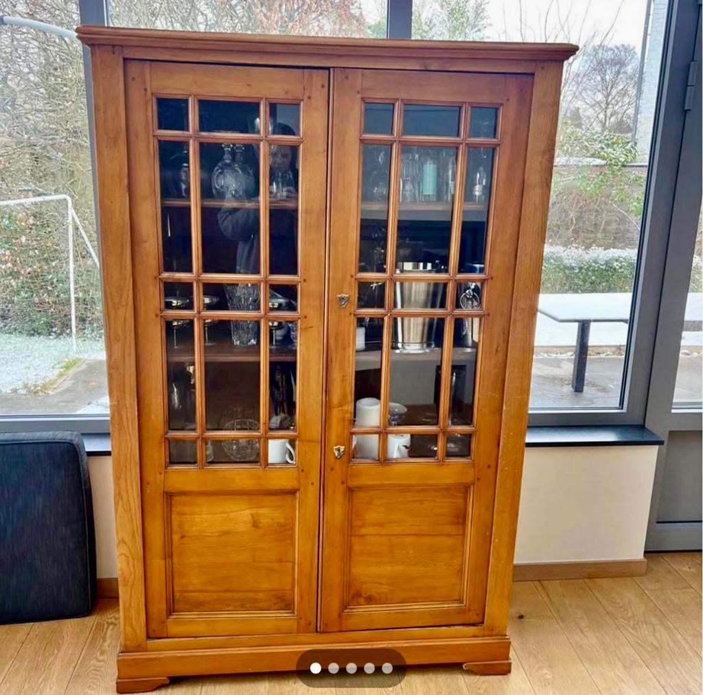 Vitrine ancienne en merisier « Louis Philippe », Antiek en Kunst, Antiek | Meubels | Kasten, Ophalen