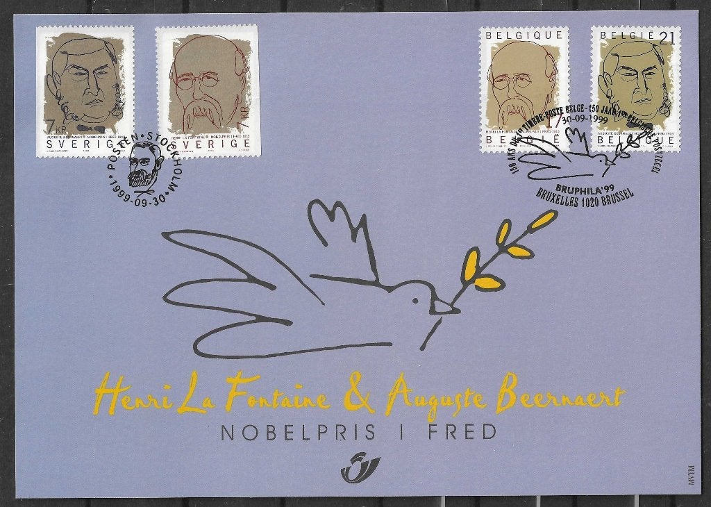 Lauréats du prix Nobel OPC 2838HK en Belgique, Enlèvement ou Envoi, Affranchi, Oblitération 1er jour