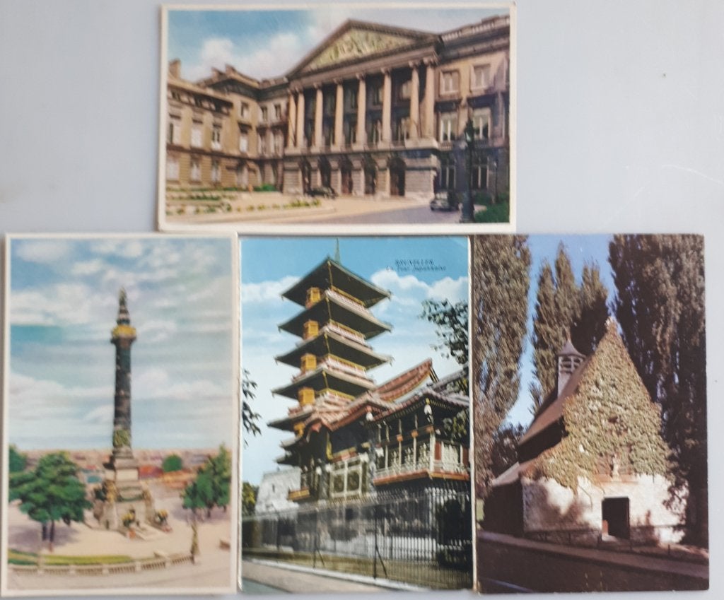 4 CPs anciennes BRUXELLES Japanese Tower e.A. Ref.E149, Collections, Cartes postales | Belgique, Non affranchie, Bruxelles (Capitale)