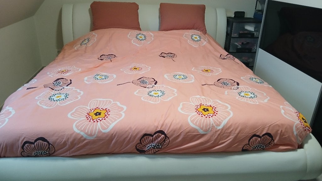 Tweepersoonsbed, Huis en Inrichting, Slaapkamer | Bedden, Ophalen, Overige materialen, Gebruikt, Wit