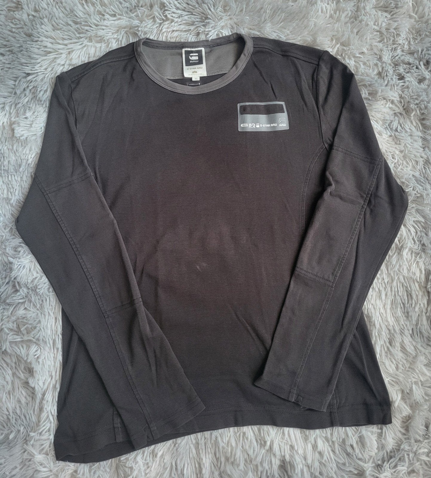 G-Star RAW dubbellaagse top met lange mouwen zwartgrijs - XL, G-Star Raw, Verzenden, Zwart, Maat 56/58 (XL)