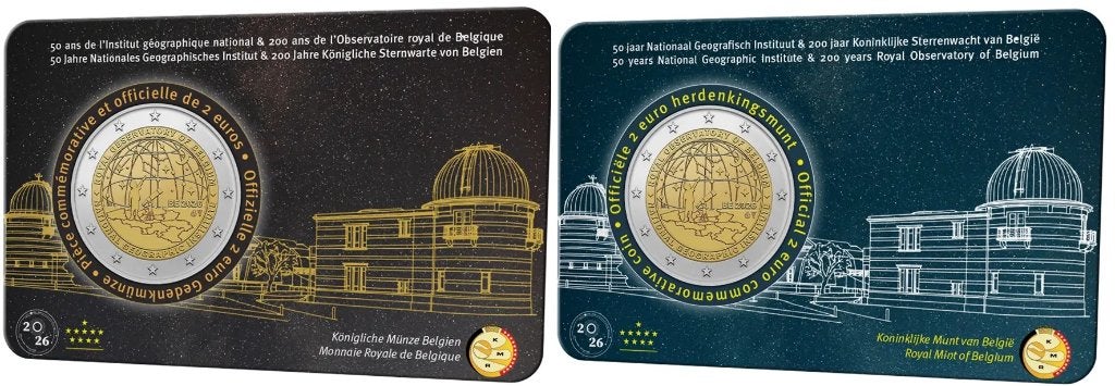 België 2026 – Sterrenwacht - 2 euro coincard, Ophalen of Verzenden, België, 2 euro, Setje