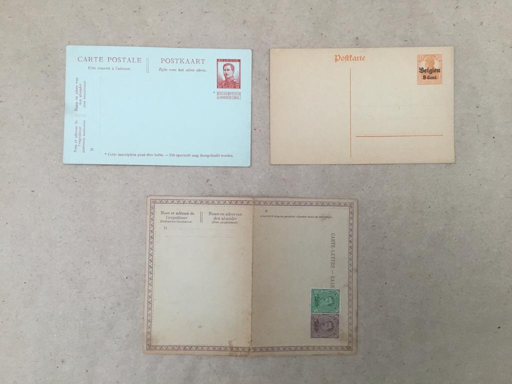 3 Ongebruikte briefkaarten België, Ophalen of Verzenden
